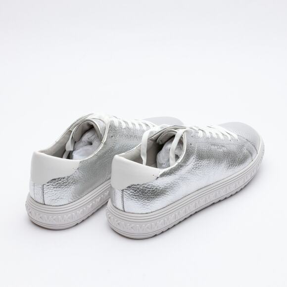 Michael Kors Women Grove Lace-Up Sneakers Silver Size 9.5 - Picture 3 of 6